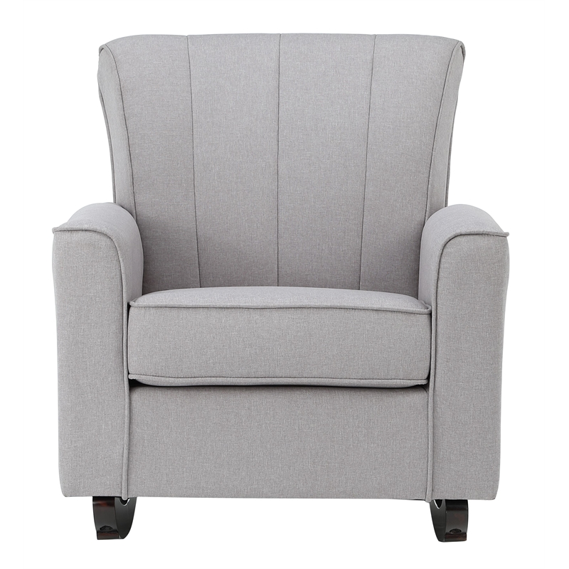 ACME Furniture Denzell Upholstered Fabric & Wood Rocking Chair in Gray