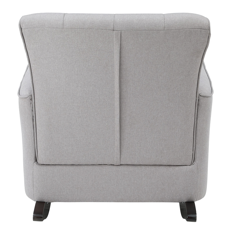 ACME Furniture Denzell Upholstered Fabric & Wood Rocking Chair in Gray