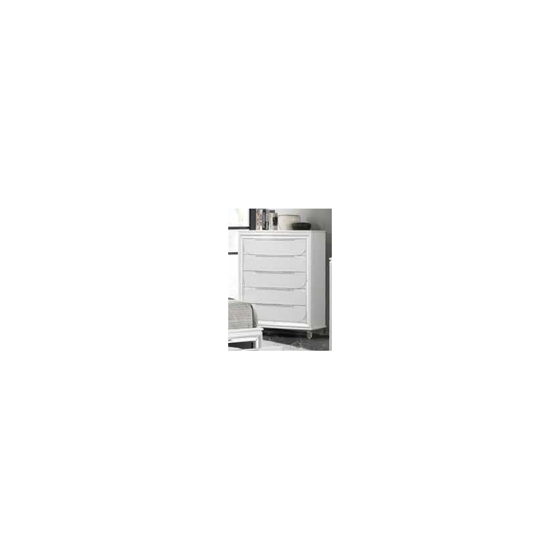 ACME Tarian Wooden Frame Rectangular 5 Drawers Chest in Pearl White