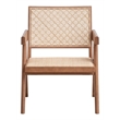 ACME Furniture Velentina Square Arm Rattan & Wood Accent Chair in Natural