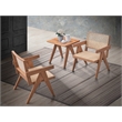 ACME Furniture Velentina Square Arm Rattan & Wood Accent Chair in Natural