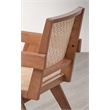 ACME Furniture Velentina Square Arm Rattan & Wood Accent Chair in Natural