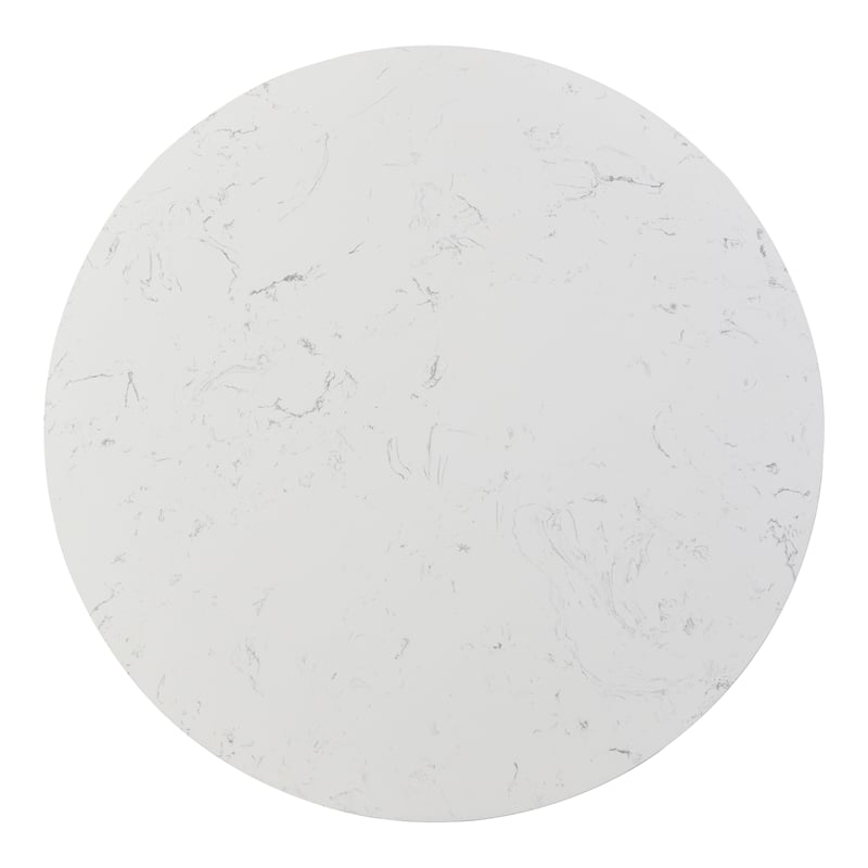ACME Furniture Jaramillo Engineering Round Marble Dining Table in White/Black