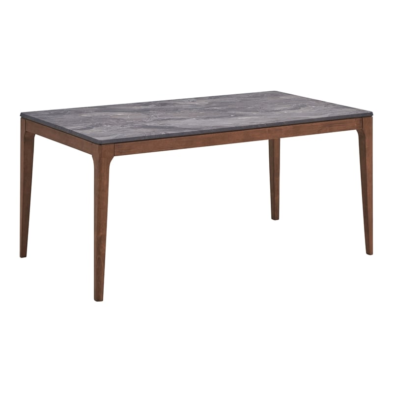 ACME Furniture Bevis Rectangular Wood Dining Table in Stone/Walnut