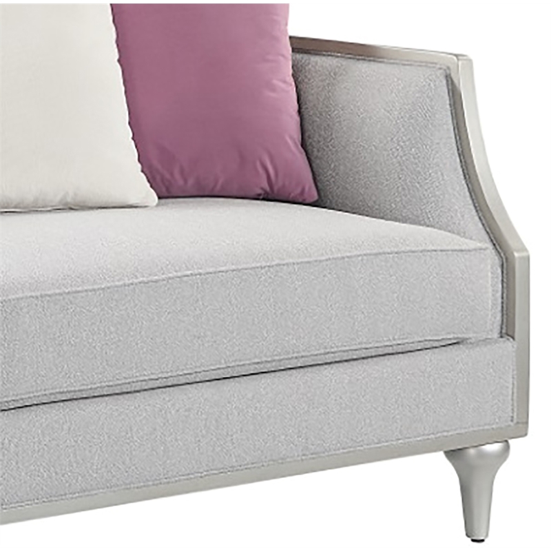 ACME Furniture Kasa Contemporary Fabric Sofa with 5 Accent Pillows in Beige