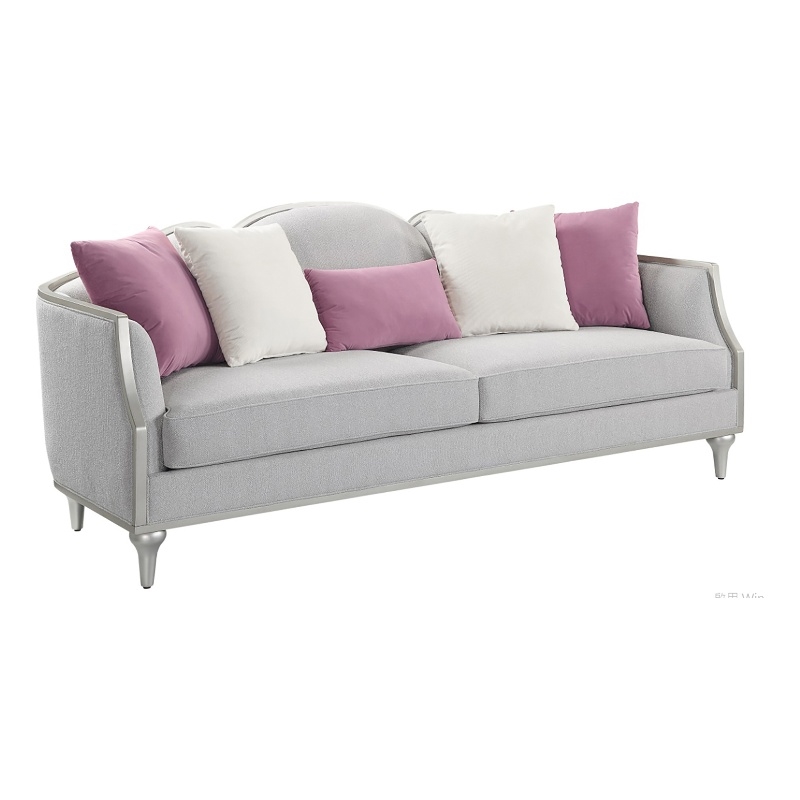 ACME Furniture Kasa Contemporary Fabric Sofa with 5 Accent Pillows in Beige