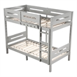 ACME Edah Transitional Wooden Frame Twin over Twin Bunk Bed in Gray