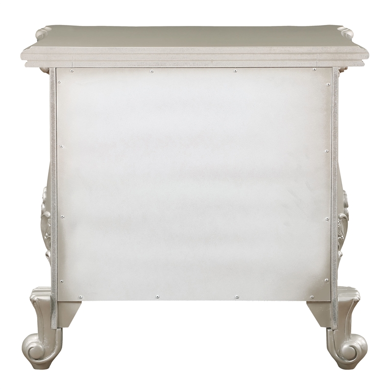 ACME Bently Wooden Frame Transitional 2 Drawers Nightstand in Champagne Gold
