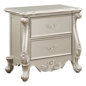 ACME Bently Wooden Frame Transitional 2 Drawers Nightstand in Champagne Gold
