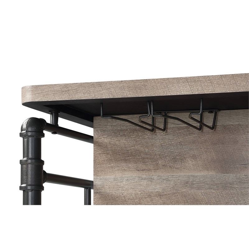 ACME Edina Wooden 5 Shelves Kitchen Island in Antique Oak and Sandy Gray