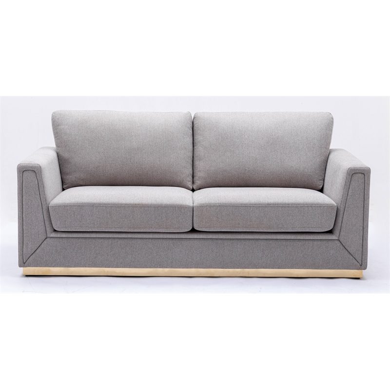 ACME Valin Contemporary Fabric Upholstered Squared Arm Sofa in Gray