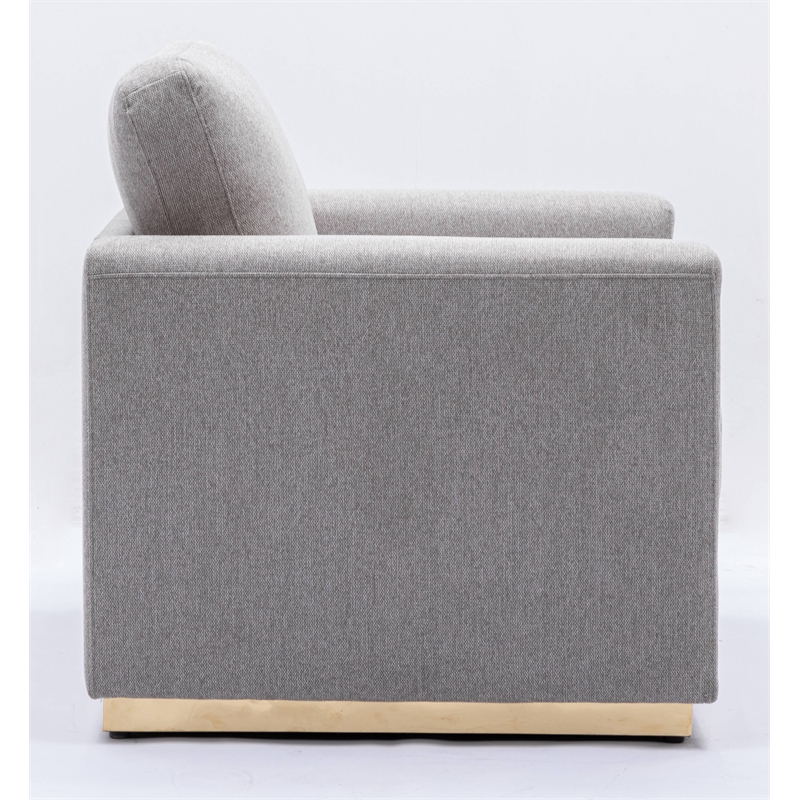 ACME Valin Contemporary Fabric Upholstered Squared Arm Sofa in Gray