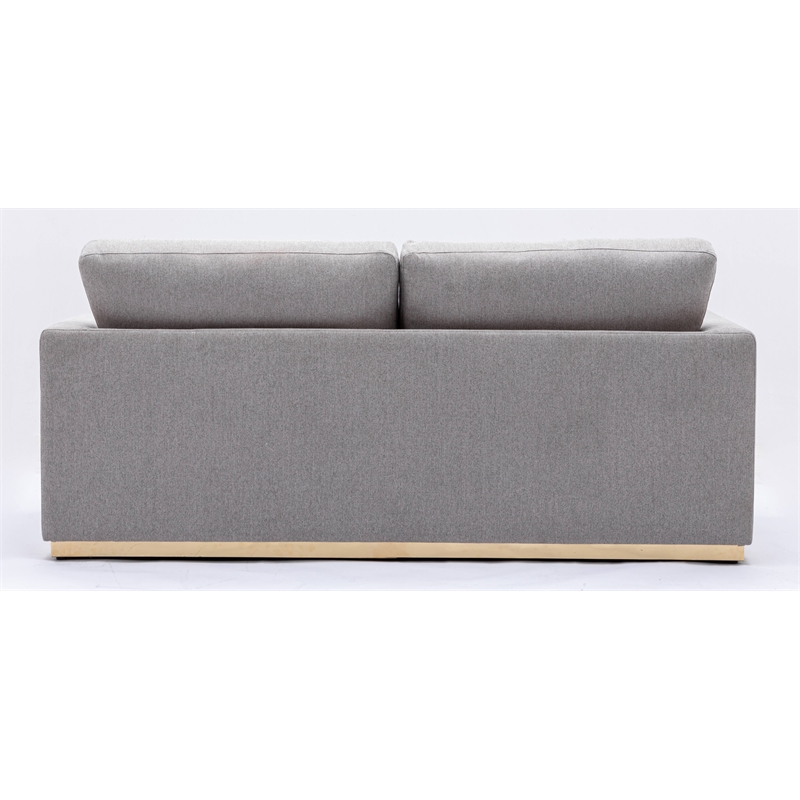 ACME Valin Contemporary Fabric Upholstered Squared Arm Sofa in Gray