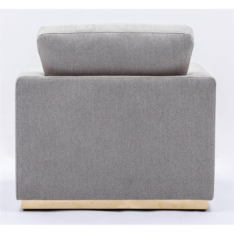 ACME Valin Contemporary Fabric Upholstered Squared Arm Chair in Gray