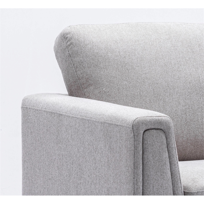 ACME Valin Contemporary Fabric Upholstered Squared Arm Chair in Gray