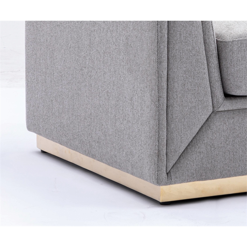 ACME Valin Contemporary Fabric Upholstered Squared Arm Chair in Gray
