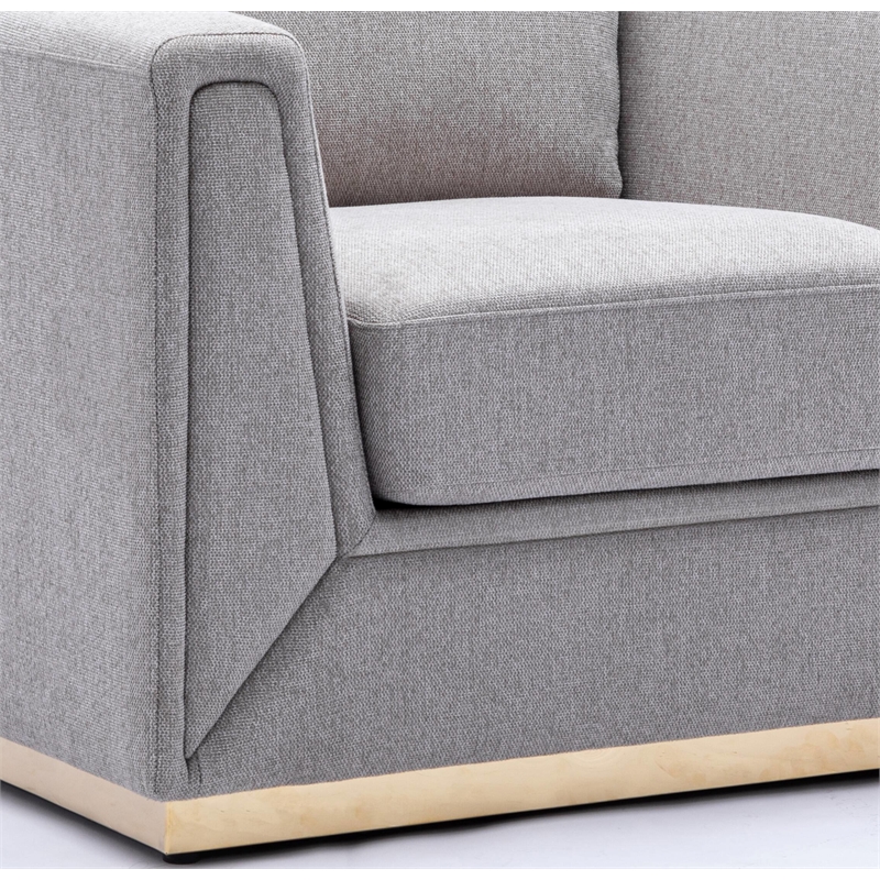ACME Valin Contemporary Fabric Upholstered Squared Arm Chair in Gray