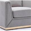 ACME Valin Contemporary Fabric Upholstered Squared Arm Chair in Gray