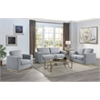 ACME Valin Contemporary Fabric Upholstered Squared Arm Chair in Gray