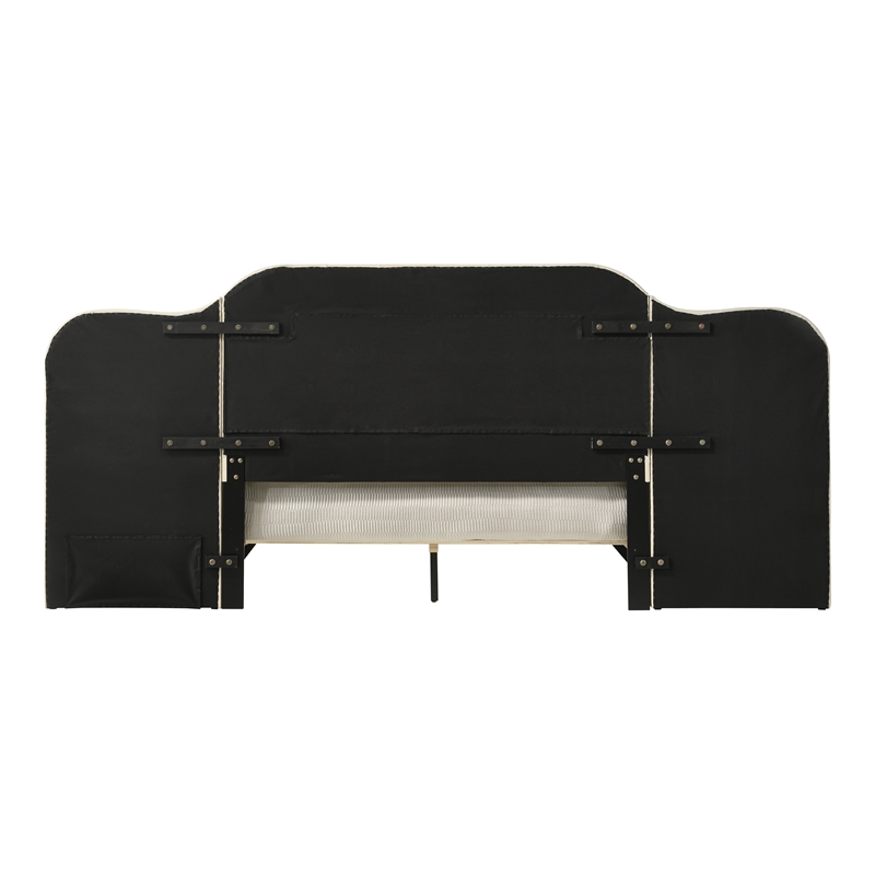 ACME Ranallo Contemporary Fabric Upholstered Queen Wall Bed in Beige