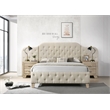 ACME Ranallo Contemporary Fabric Upholstered Queen Wall Bed in Beige