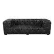 ACME Brancaster Transitional Top Grain Leather Upholstered Tufted Sofa in Black