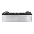 ACME Brancaster Transitional Top Grain Leather Upholstered Tufted Sofa in Black