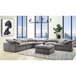 ACME Naveen Contemporary Linen Fabric Upholstered Modular Ottoman in Gray