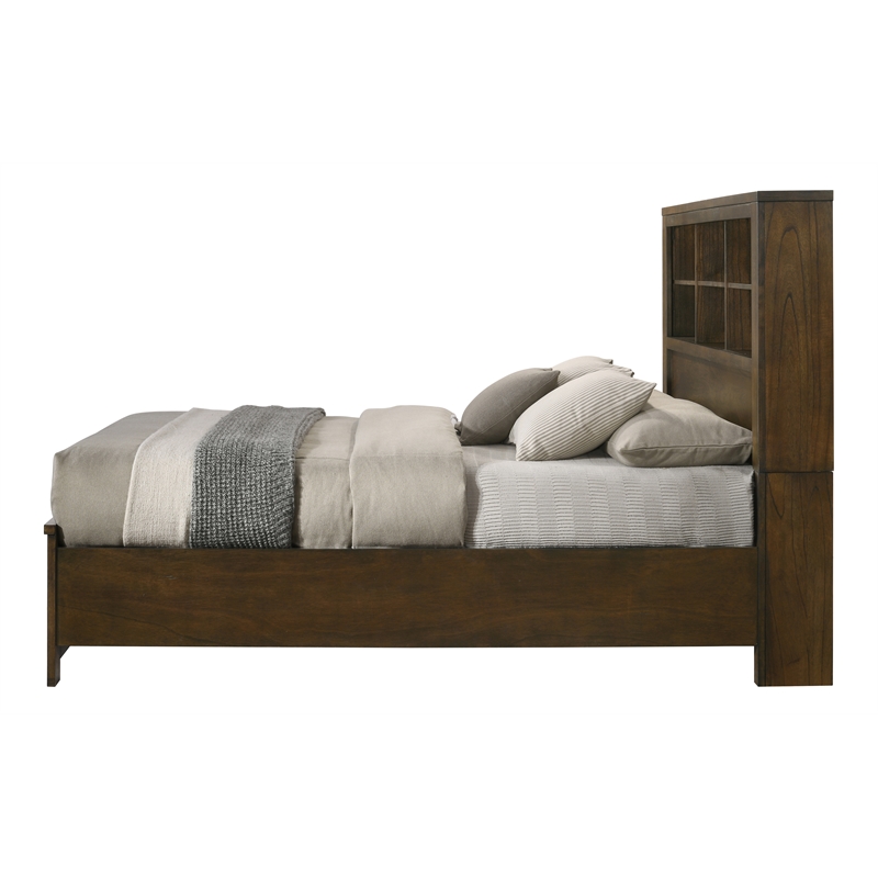 ACME Merrilee II Contemporary Solid Wood Eastern King Bed with Storage in Oak