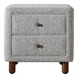 ACME Cleo Contemporary Boucle Fabric Upholstered Nightstand in Gray