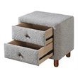 ACME Cleo Contemporary Boucle Fabric Upholstered Nightstand in Gray