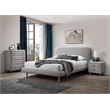 ACME Cleo Contemporary Boucle Fabric Upholstered Nightstand in Gray