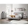 ACME Cleo Contemporary Boucle Fabric Upholstered Nightstand in Gray