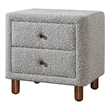 ACME Cleo Contemporary Boucle Fabric Upholstered Nightstand in Gray
