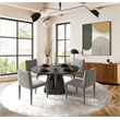 ACME Hollis Wooden Dining Table with Engineering Stone Top in Black/White