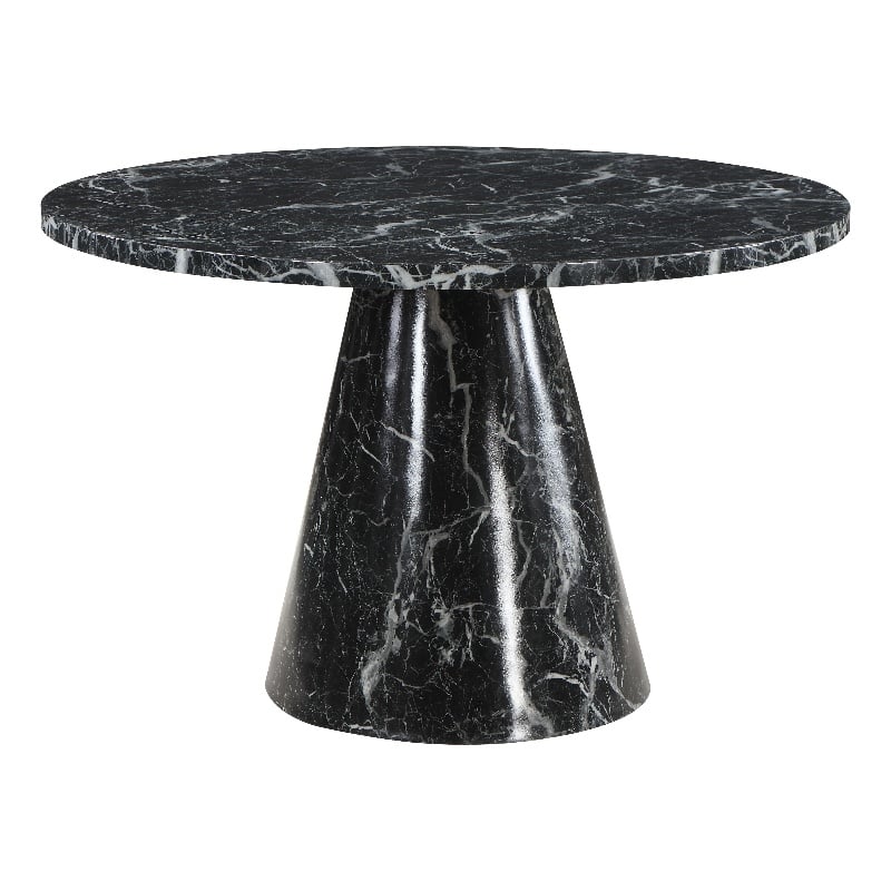 ACME Hollis Wooden Dining Table with Engineering Stone Top in Black/White