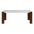ACME Hettie Wooden Dining Table with Engineering Stone Top in White/Brown