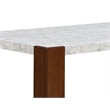 ACME Hettie Wooden Dining Table with Engineering Stone Top in White/Brown