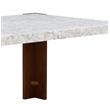 ACME Hettie Wooden Dining Table with Engineering Stone Top in White/Brown