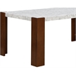 ACME Hettie Wooden Dining Table with Engineering Stone Top in White/Brown