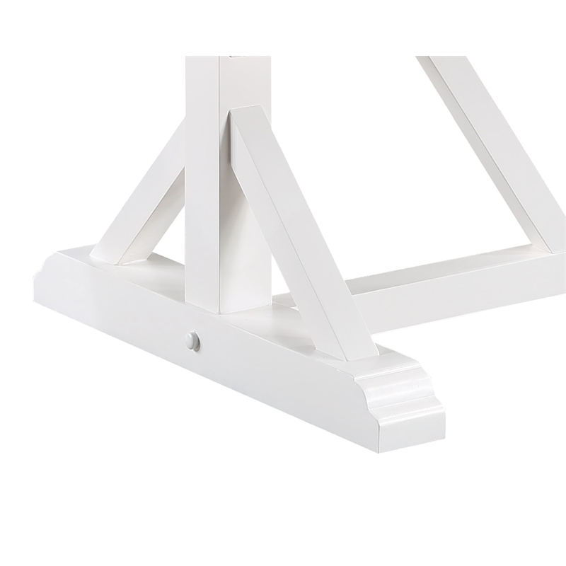 acme hollyn wooden dining table with engineering stone top in gray/white