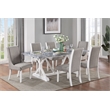 ACME Hollyn Wooden Dining Table with Engineering Stone Top in Gray/White