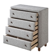 ACME Cleo Contemporary Boucle Fabric Upholstered Chest with 4 Drawers in Gray