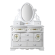 ACME Flora Wood Dresser with 6 Drawers and 2 Side Compartments in White
