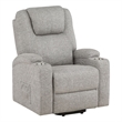 ACME Evander Transitional Chenille Upholstered Power Lift Recliner in Light Gray