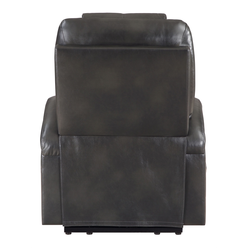 ACME Evander Transitional Leather Upholstered Power Lift Recliner in Gunmetal