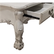 ACME Dresden Transitional Wooden Coffee Table with 2 Drawers in Bone White