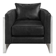 ACME Betla Leather Upholstered Accent Chair with Rivet Accents in Black