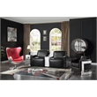 ACME Betla Leather Upholstered Accent Chair with Rivet Accents in Black
