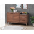 ACME Bevis Scandinavian Modern Wooden/Stone Server in Walnut and Gray
